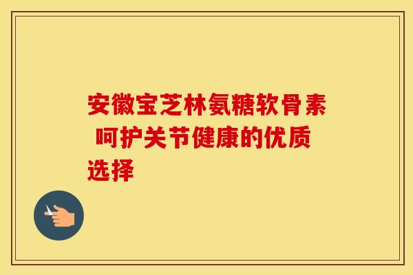 安徽宝芝林氨糖软骨素 呵护关节健康的优质选择-第1张图片-氨糖科普网 安徽宝芝林氨糖软骨素 呵护关节健康的优质选择-第1张图片-氨糖科普网