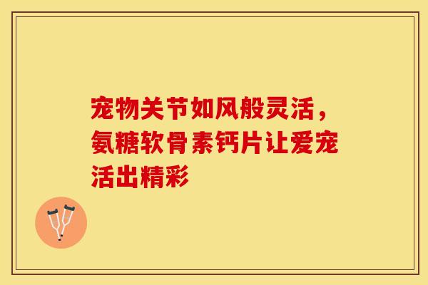 宠物关节如风般灵活，氨糖软骨素钙片让爱宠活出精彩-第1张图片-氨糖科普网