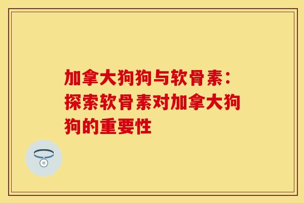 加拿大狗狗与软骨素:探索软骨素对加拿大狗狗的重要性-第1张图片-氨糖科普网 加拿大狗狗与软骨素:探索软骨素对加拿大狗狗的重要性-第1张图片-氨糖科普网