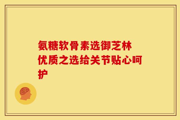 氨糖软骨素选御芝林 优质之选给关节贴心呵护-第1张图片-氨糖科普网 氨糖软骨素选御芝林 优质之选给关节贴心呵护-第1张图片-氨糖科普网