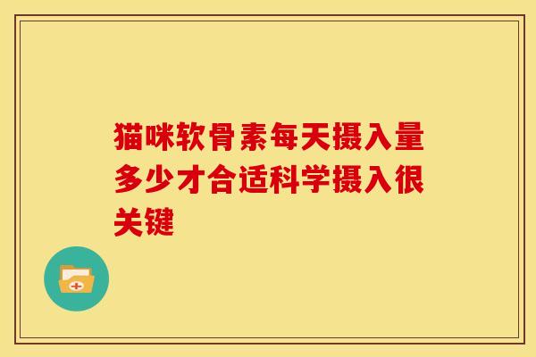 猫咪软骨素每天摄入量多少才合适科学摄入很关键-第1张图片-氨糖科普网