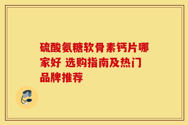 硫酸氨糖软骨素钙片哪家好 选购指南及热门品牌推荐-第1张图片-氨糖科普网