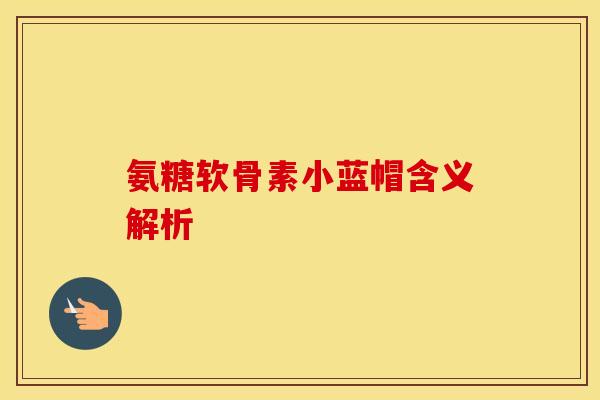 氨糖软骨素小蓝帽含义解析-第1张图片-氨糖科普网